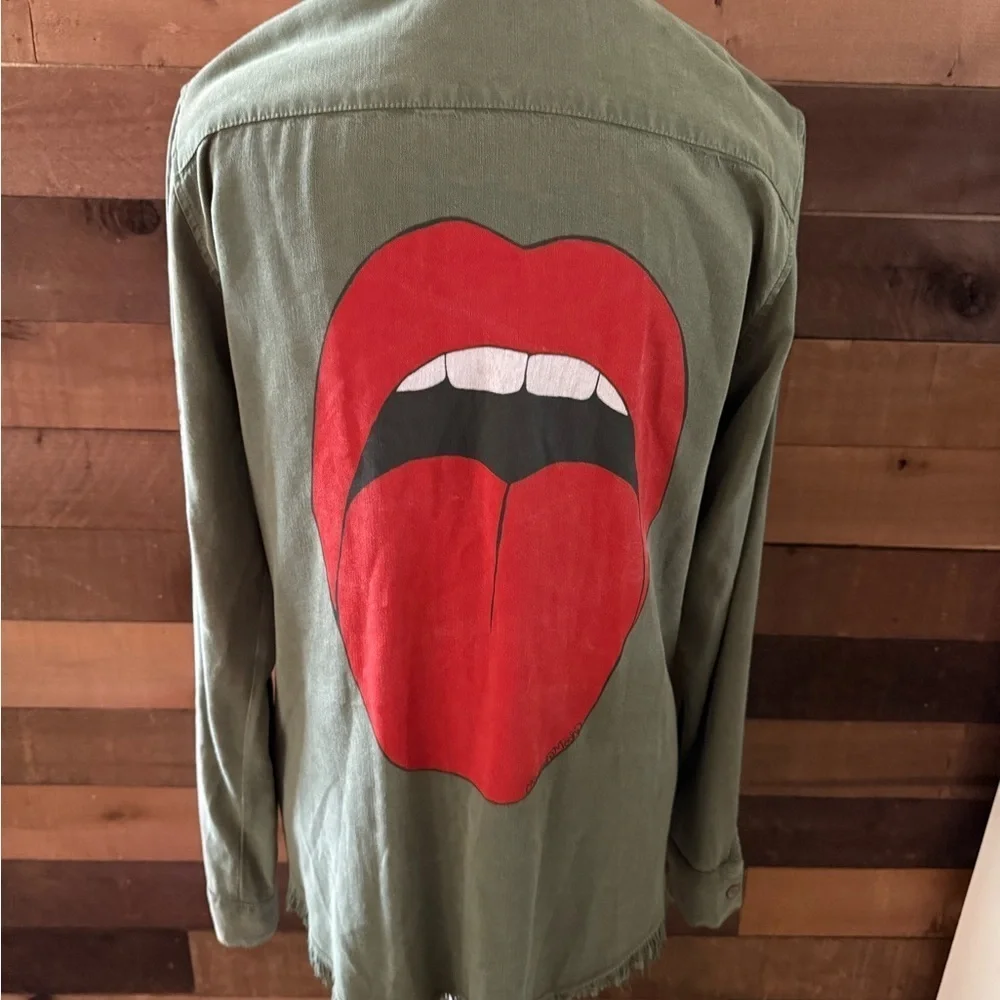 Lauren Moshi button down Shirt with Eagle Patch - Picture 2 of 4